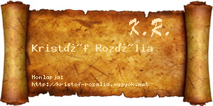 Kristóf Rozália névjegykártya