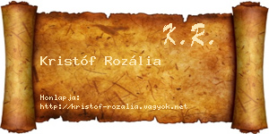 Kristóf Rozália névjegykártya