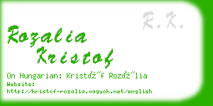 rozalia kristof business card