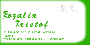rozalia kristof business card